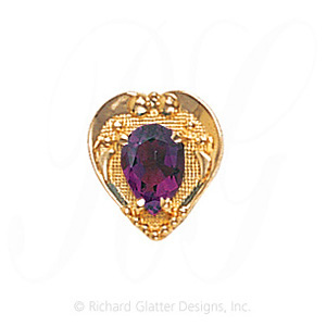 GS475 AMY - 14 Karat Gold Amethyst Slide 